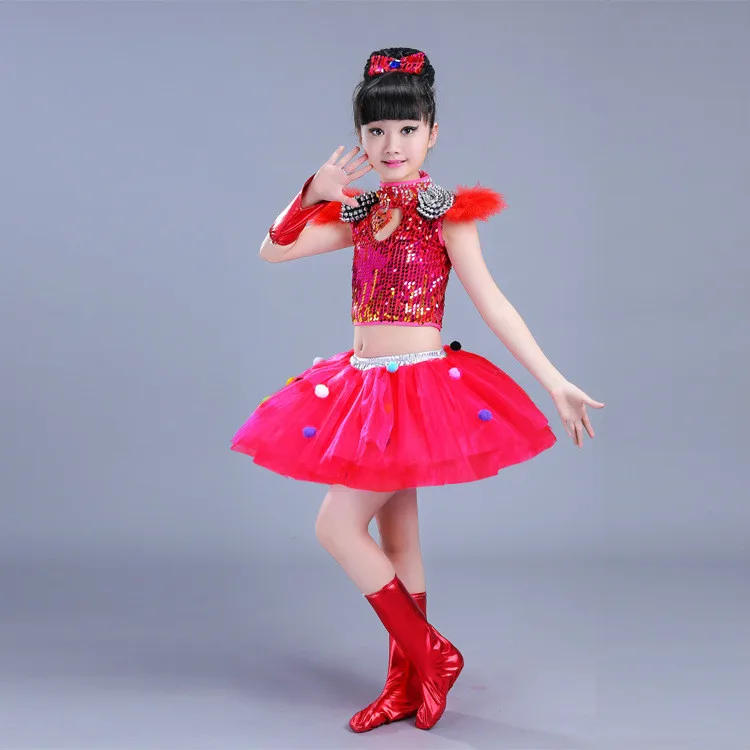 Новинка 2017 года Детский костюм для выступлений одежда джазовых танцев