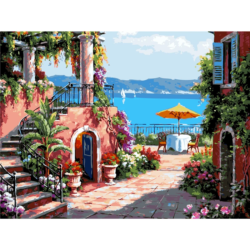 

Oil Paint Painting By Numbers Diy Picture Drawing Coloring On Canvas Painting By Hand Wall Paint By Number Landscape 40*50cm