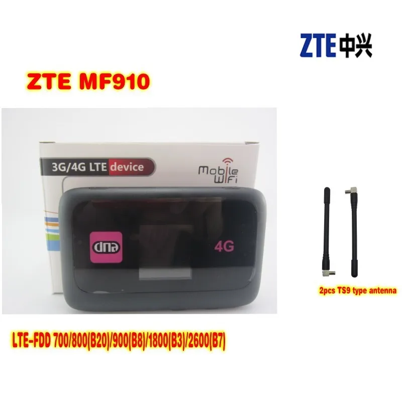 UNLOCKED ZTE MF910 150MBPS 4G LTE HOTSPOT MOBILE BROADBAND ROUTER +2pcs 4g antenna UNLOCKED ZTE MF910 150MBPS 4G LTE HOTSPOT MOBILE BROADBAND ROUTER +2pcs 4g antenna