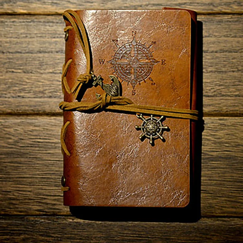 

1Pcs Spiral Notebook Diary Notepad Vintage Pirate Anchors PU Leather Note Book Replaceable Stationery Gift Traveler Journal