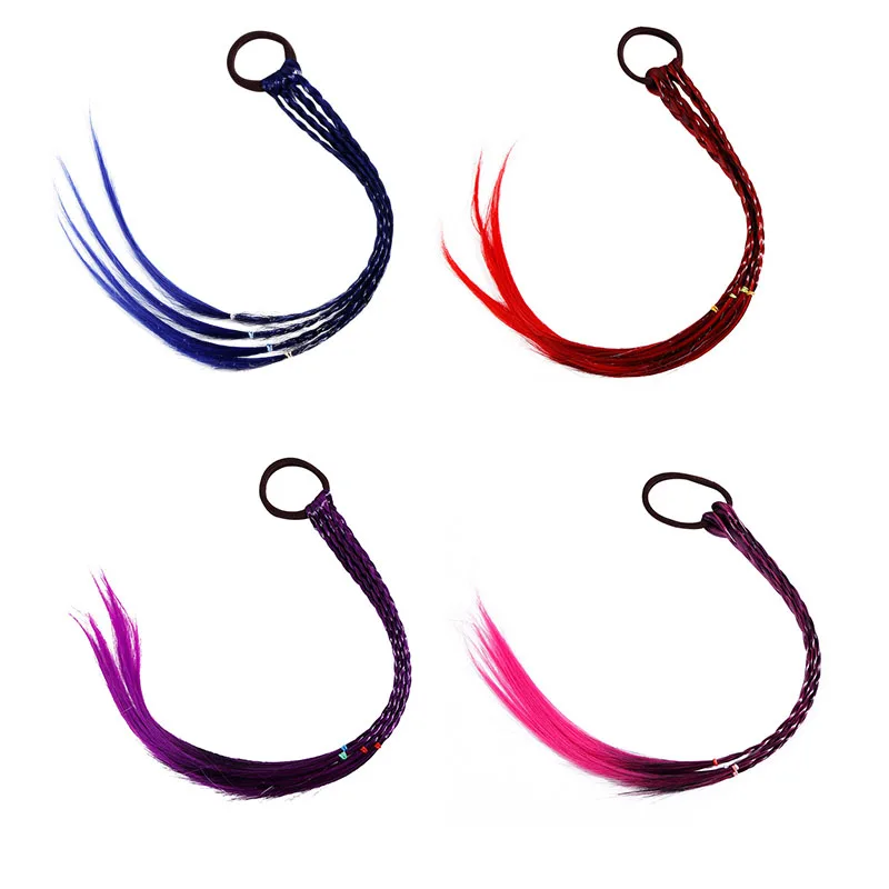 

4 Color Korean Girl Princess Headwear Tide Girl Hair Ring With 4 Wig Scorpion Child Style Female Baby Girl Cute K