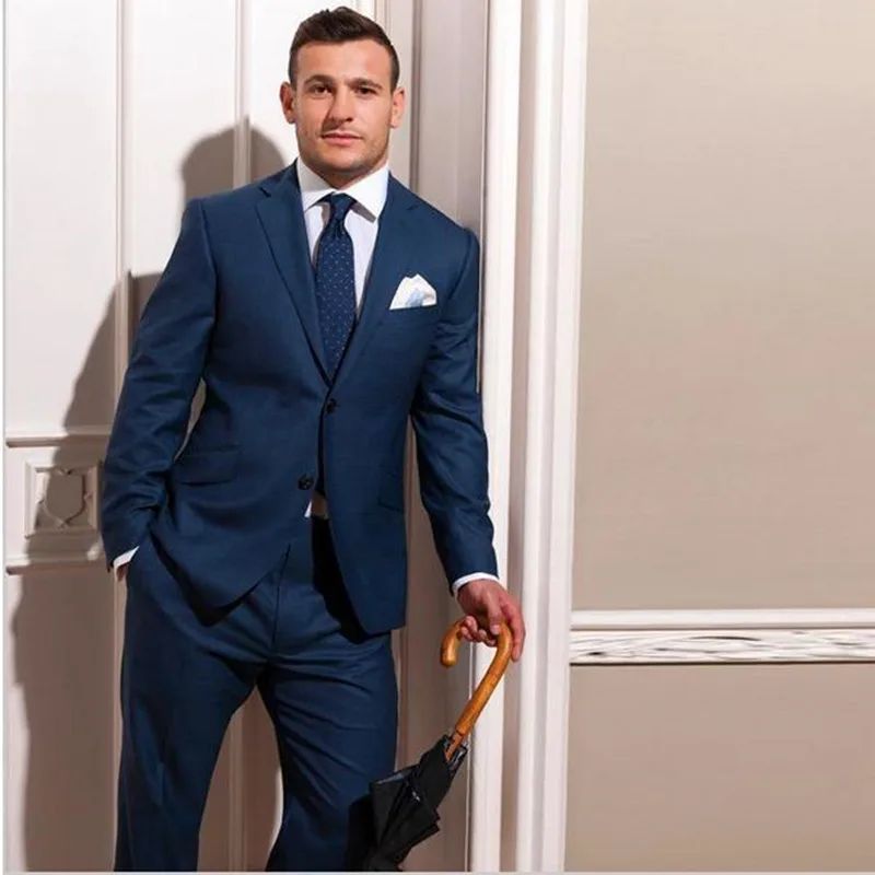 2017 Blue Groom Wear Wedding Suits For Men Bespoke Men ...