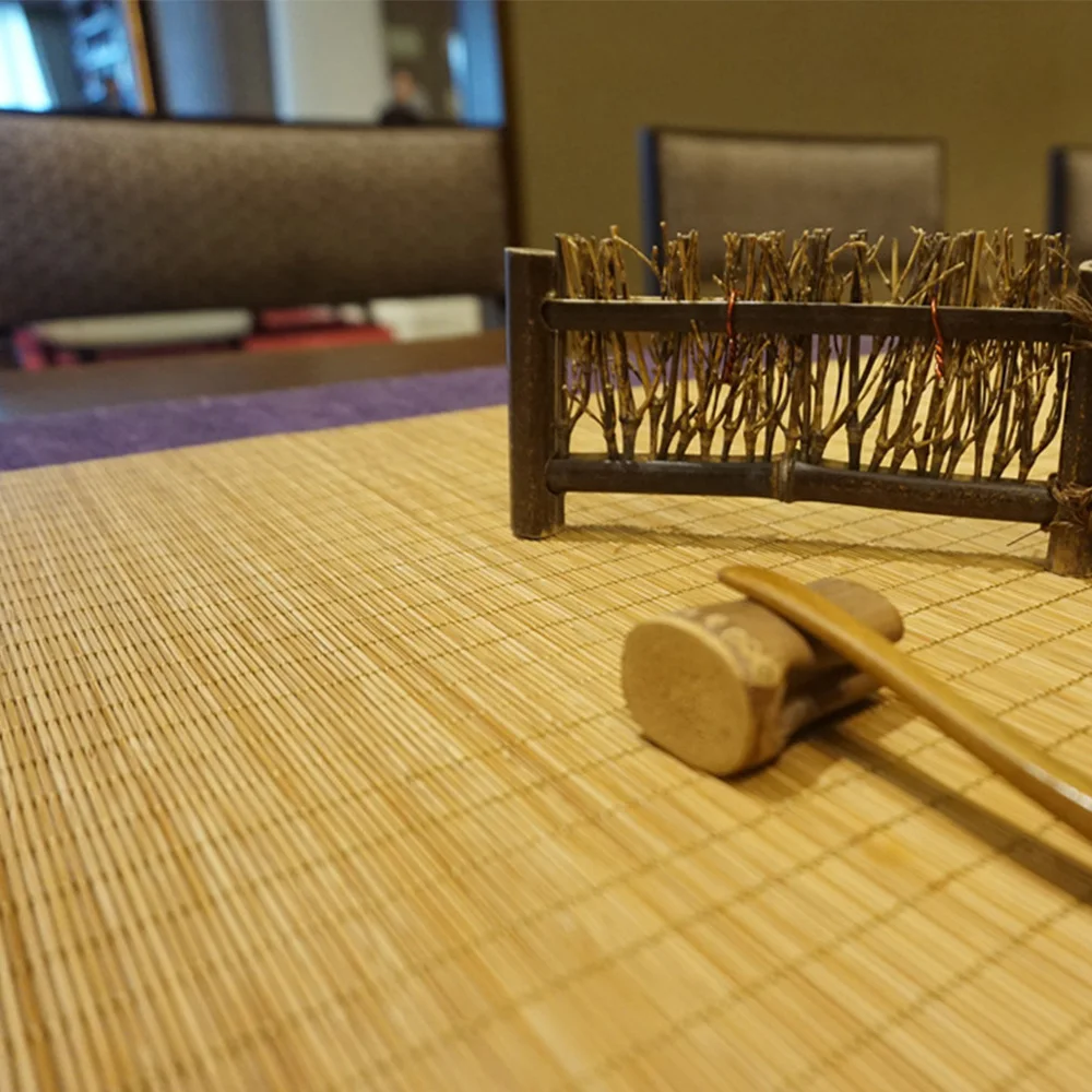 Yazi сплошной цвет Настольная дорожка бамбуковое зерно трикотажная крышка стола коврик для чайного столика чайная церемония аксессуары украшения