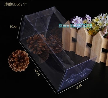 

100pcs 9x9x18cm Wholesale NewClear PVC Box Packing Wedding/Christmas Favor Chocolate Candy Apple Gift Event Transparent Box/Case