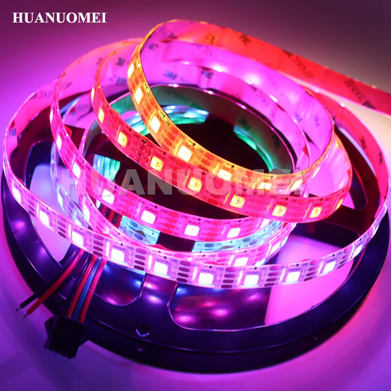 5V 5M 60 пикс./м APA102 адресуемых RGB Светодиодные ленты светильник 5050 SMD пикселей гибкие