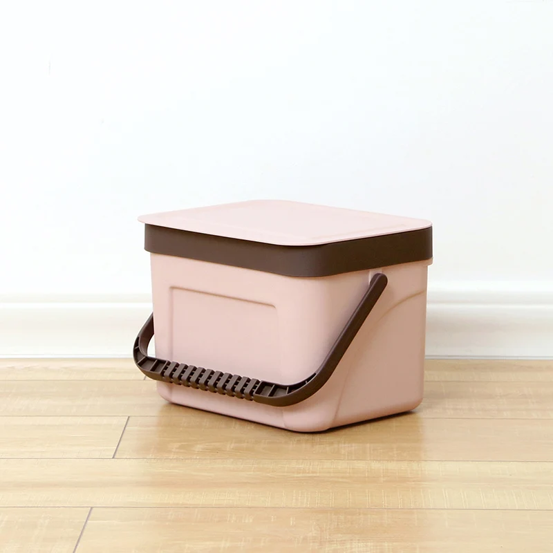 BNBS мусорный бак, кухонный настенный мусорный бак, Подарочный мешок для мусора, нулевой утилизированный компост, мусорный бак для ванной - Цвет: Pink-S