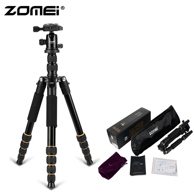 US $82.85 ZoMei Q666 Original Compact Aluminum Tripod Monopod Portable Travel Camera Stand + Ball Head for SL