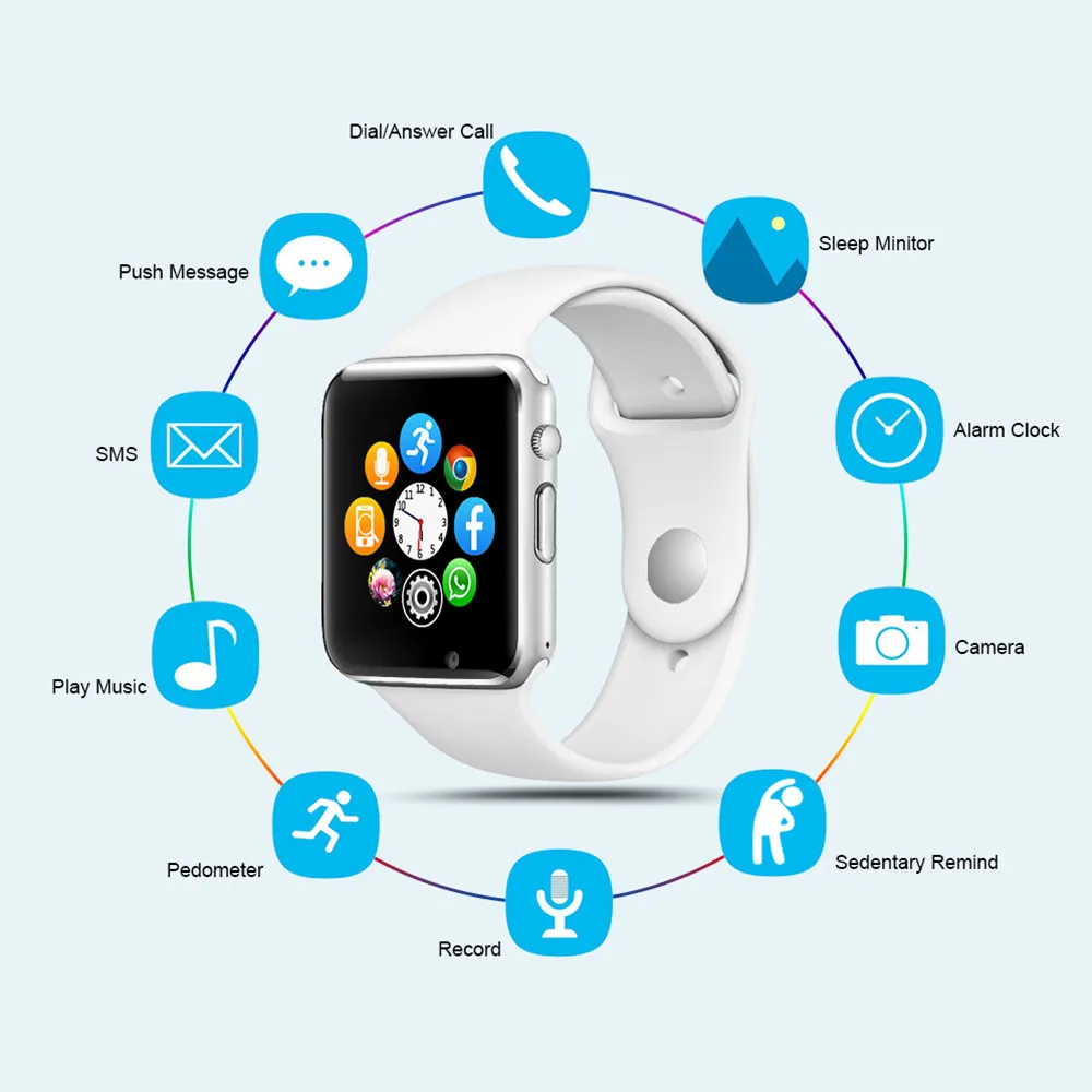 A1 Smart Watch Bluetooth Smart Bracelet Sport Pedometer Support SIM TF Card music player Camera Wearable Devices Smart Watches