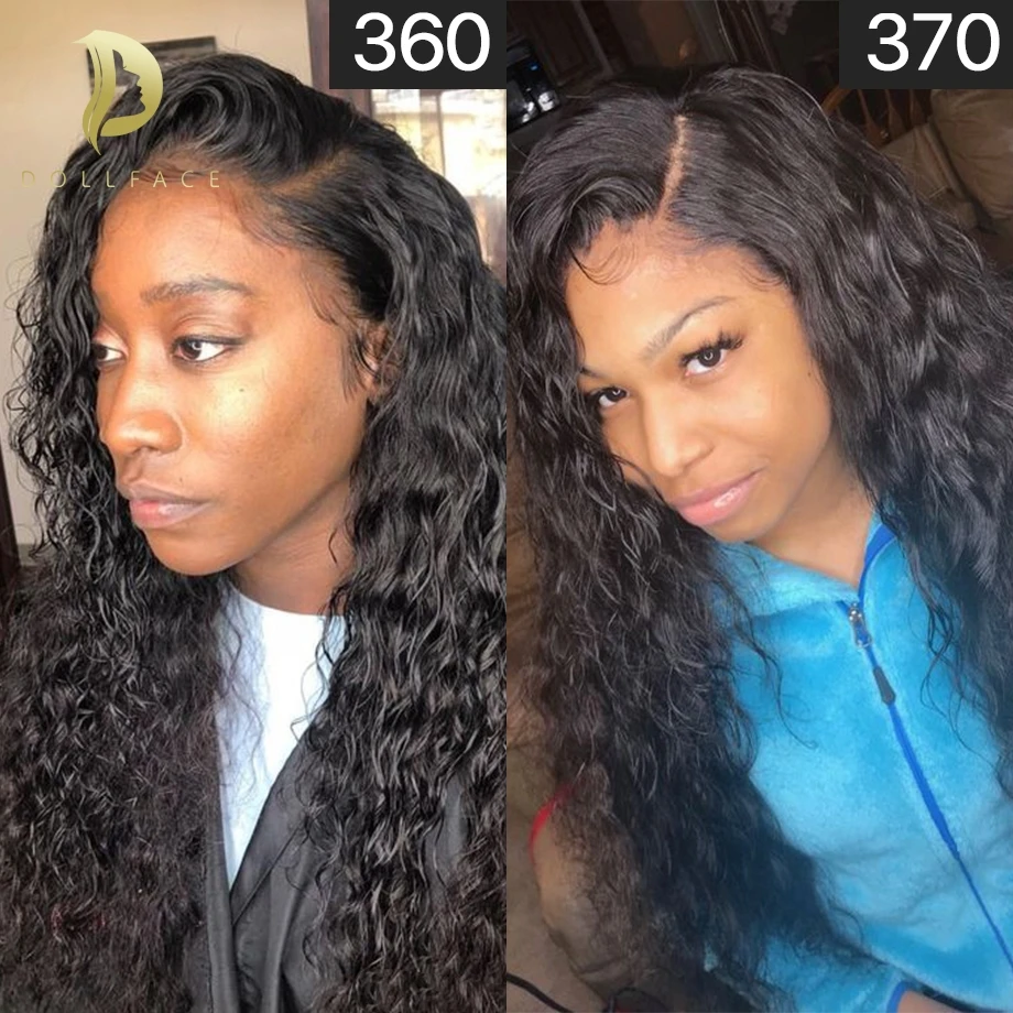 

360 Lace Frontal Human Hair Wigs With Pre Plucked For Black Women Brazilian Deep Wave 13x6 370 Lace frontal Wig Free Shipping