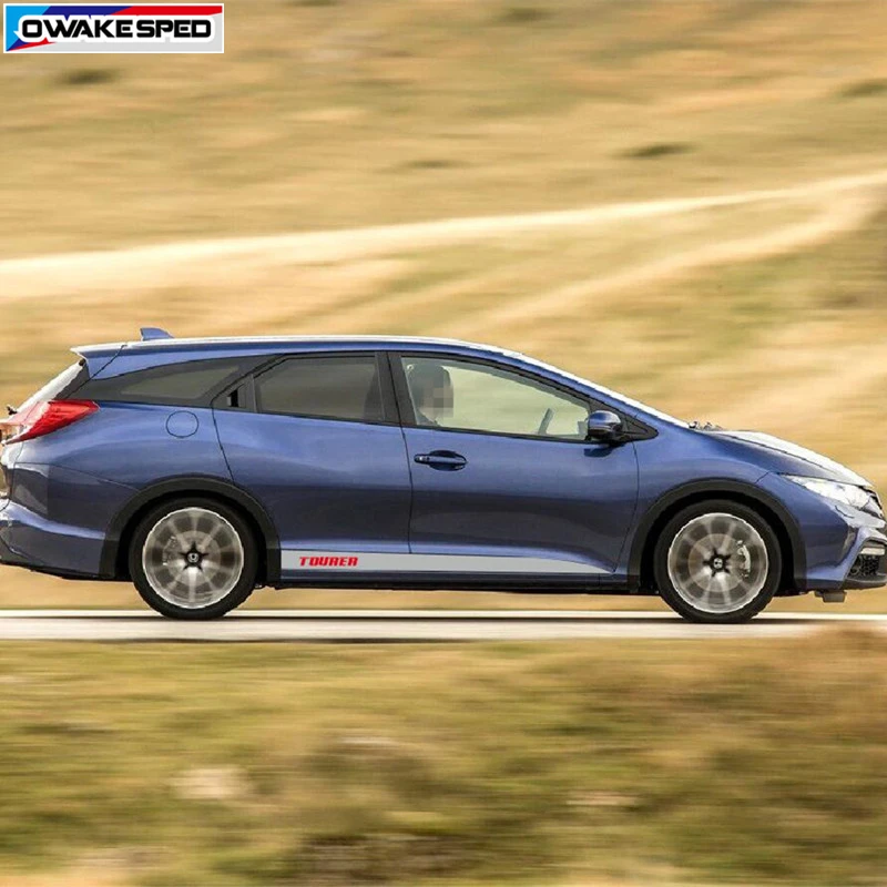 Гоночная Спортивная дверь боковая юбка полосы автомобильный Стайлинг кузов