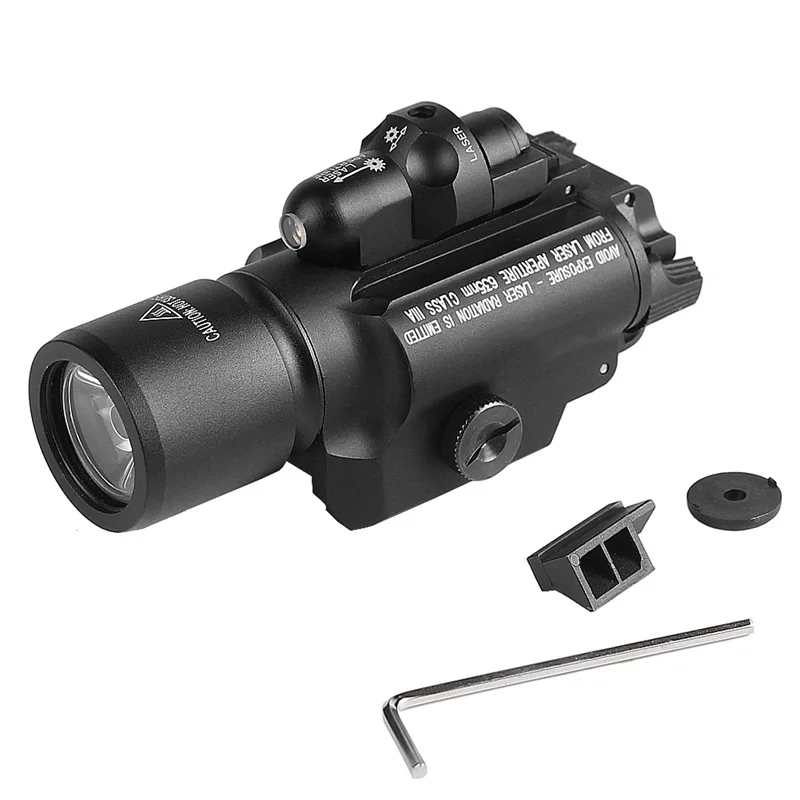 Tactical X400 LED Handgun Flashlight Weapon Light With Red Laser Sight Combo For Airsoft Hunting Shooting (12)