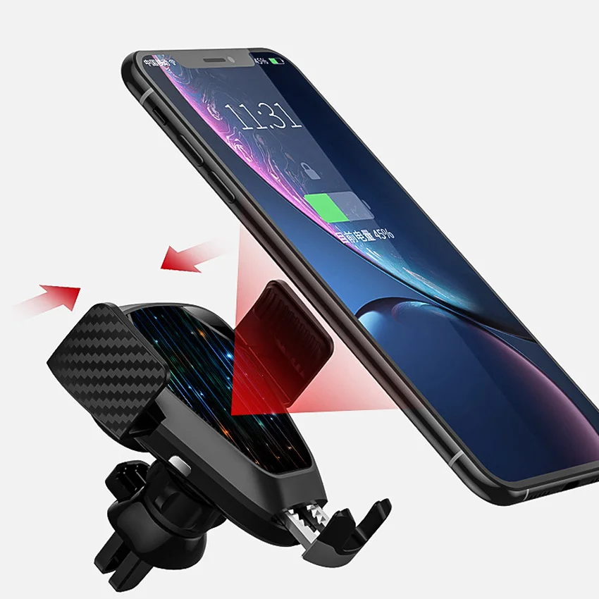 15 Вт QI Беспроводное зарядное устройство Поддержка movil Авто смартфон автомобиль