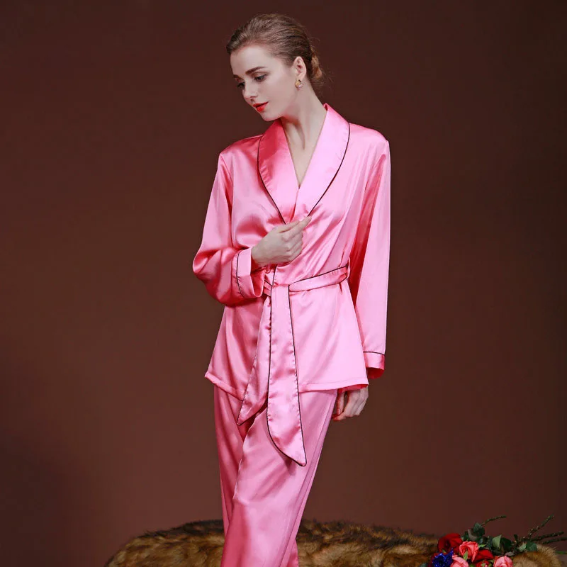 Womens Silk Satin Pajamas Set Pajama Pyjamas Set Sleepwear Loungewear M ...