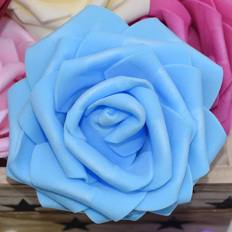 5pcs 10cm Big Rose Heads Artificial PE Foam Flowers for Wedding Decoration DIY Wreath Bouquet Crafts Fake Flowers Gift Box Decor