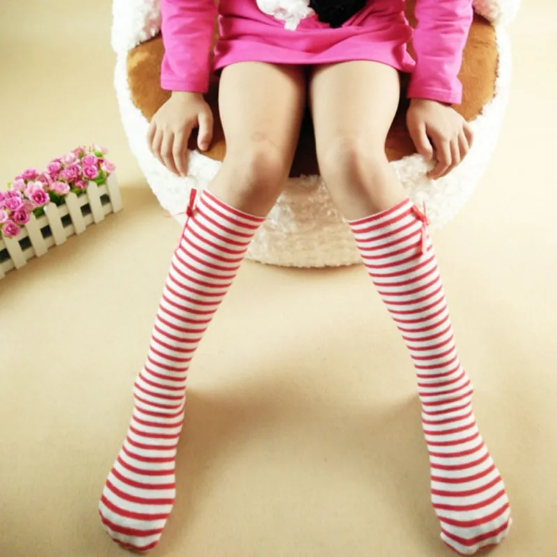 Носки для новорожденных девочек милые детские носки принцессы до колена с бантиками длинные носки без пятки Детские гетры, милые носки для девочек