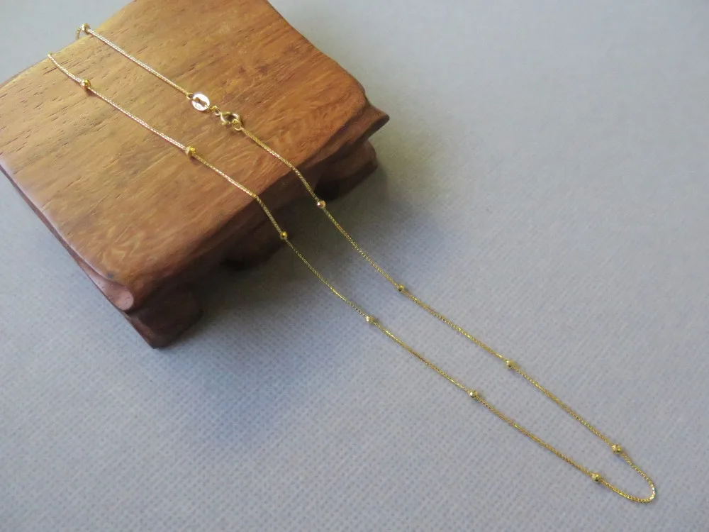 Ожерелье с бусинами Au750 18 k цепочка из желтого золота 2 4 mmw|necklace necklace|box link necklacebox chain