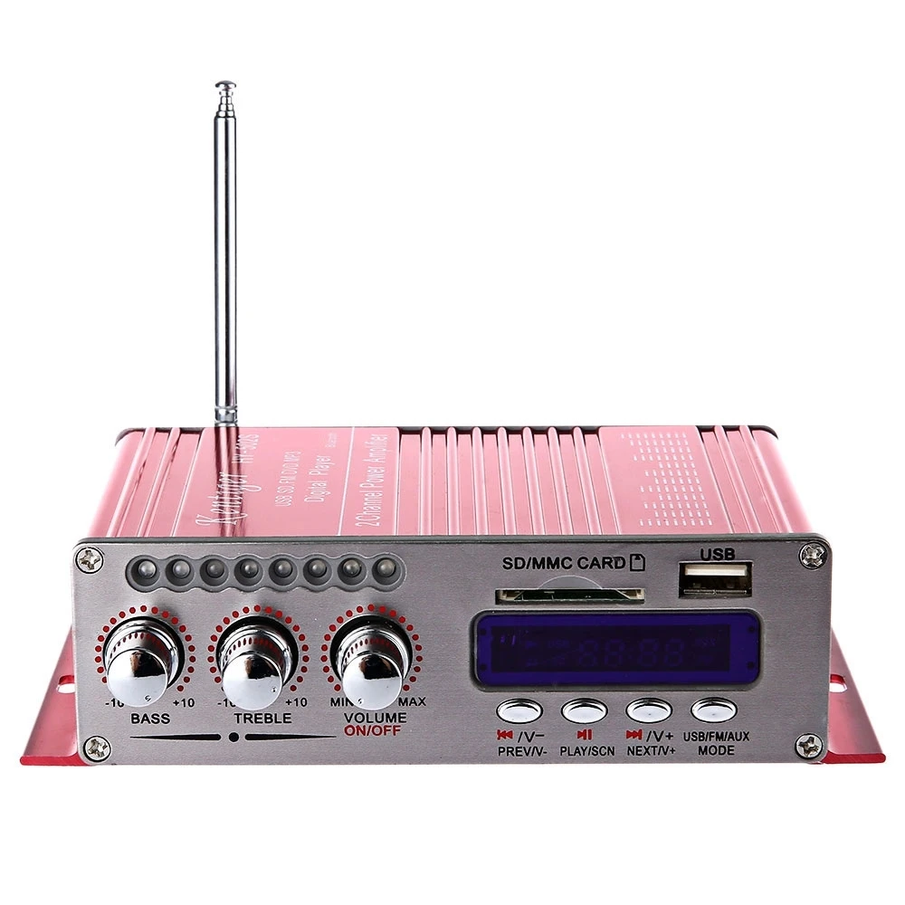 

Kentiger HY-502S Amplifier 2CH Bluetooth Hi-Fi Super Bass Output Power Stereo with Remote Controller USB SD Card Player FM Radio