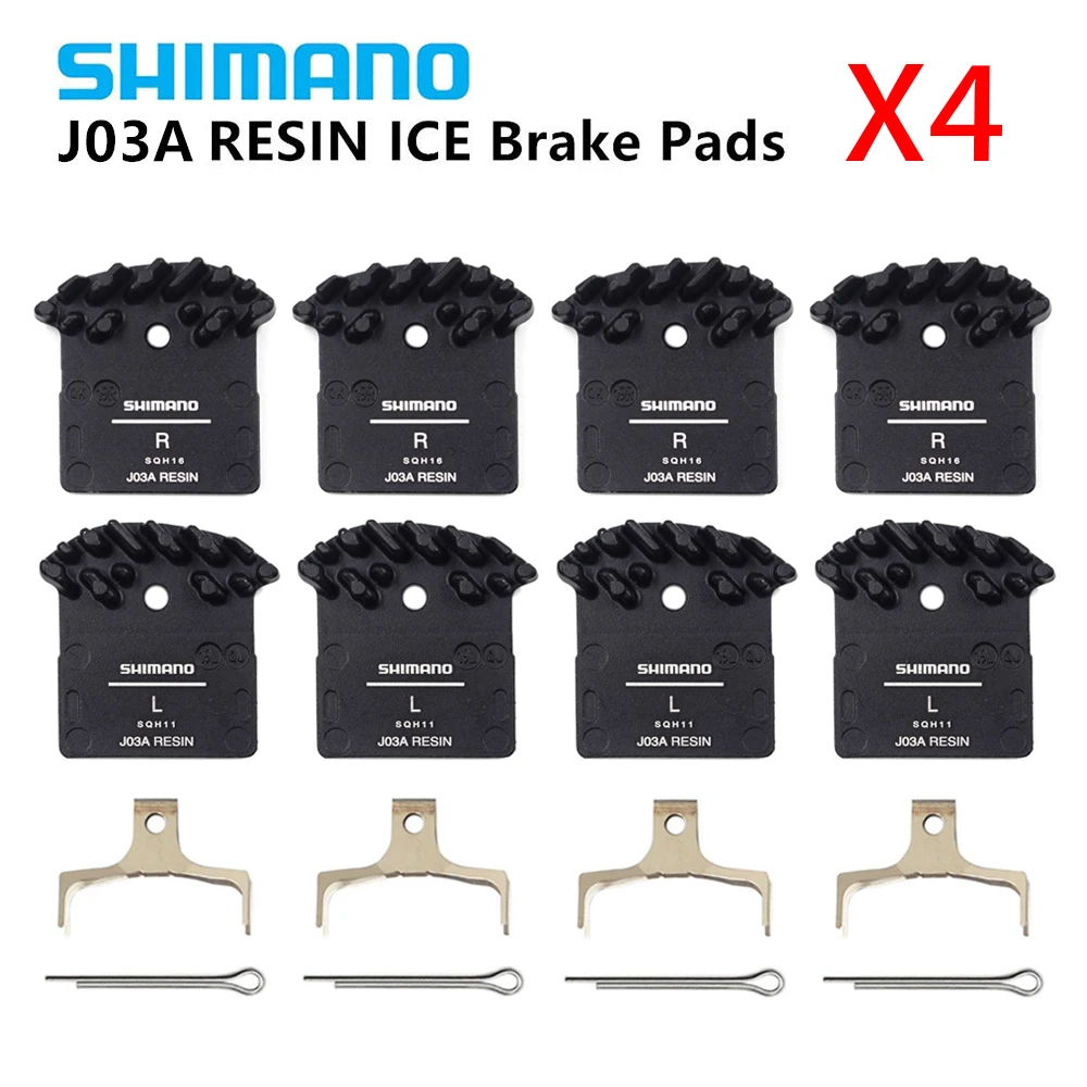 

4 PCS SHIMANO J03A ICE-TECH Resin Cooling Fin Disc Brake Pads for M6000 SLX M7000, Deore XT M8000, XTR M9000 Update from J02A