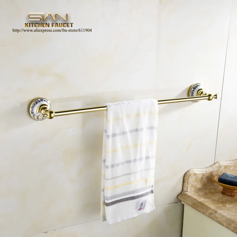 Gold Color Bathroom Towel Bar Rack Single Holder Bathroom Accessaries Hardware 60cm 3E71911