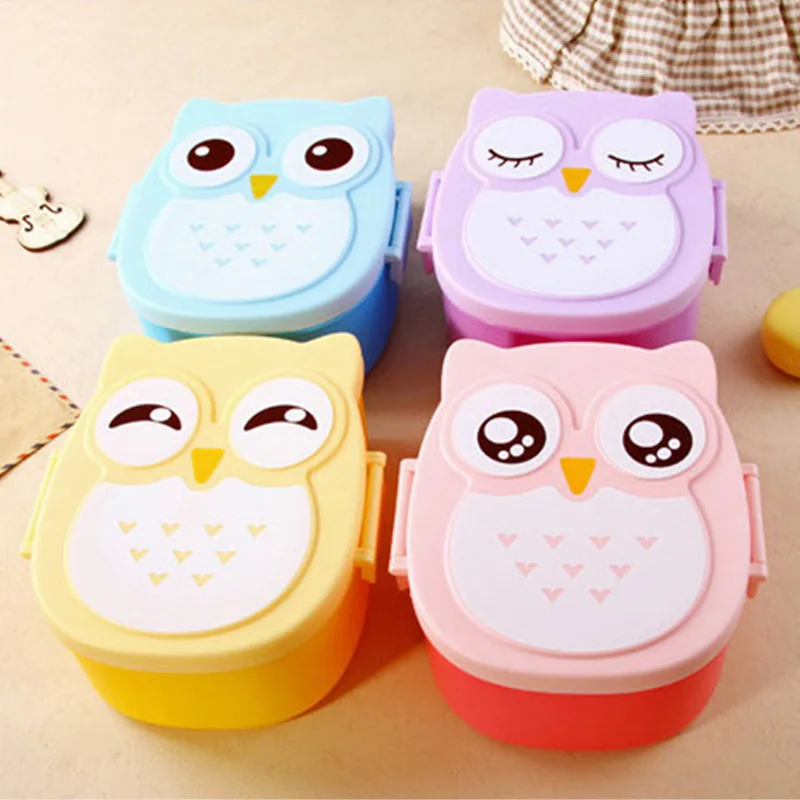 Cartoon Children Owl Lunch Box Food Fruit Storage Container Portable Baby Bento Box Safe Food Picnic Container Lunchbox BB5065 (3)