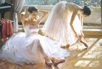 

wholesale oil painting # GOOD ART -HOME office club Beautiful Ballet girls TOP Decorative art PRINT PAINTING on canvs