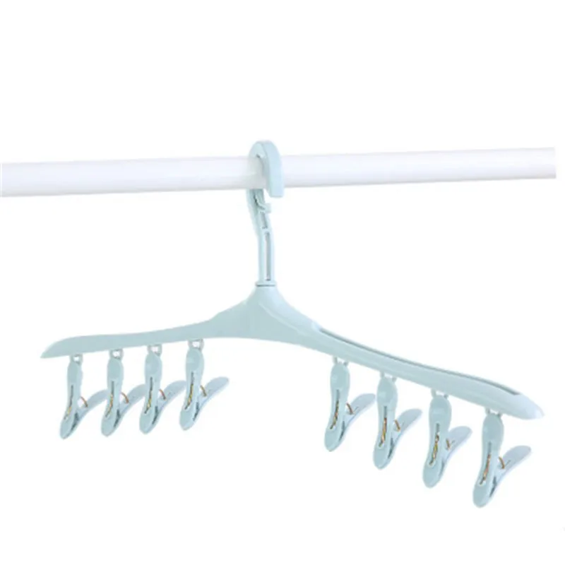 Hot Sale 8 Clips Plastic Clothes Hangers Underwear Socks Bra Dryer Hook Rack Clothes Hanging Drying Racks perchas para la ropa