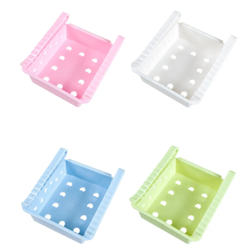 

New Qualified Eco-Friendly Slide Refrigerator Space Saver Organizer Freezer Storage Box Shelf Holder Drawer D40Au2