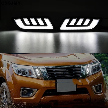 

1Set For Nissan NAVARA NP300 D23 2015 2016 2017 2018 2019 DRL Daytime Running Lights mask grille LED lamp with turning signal