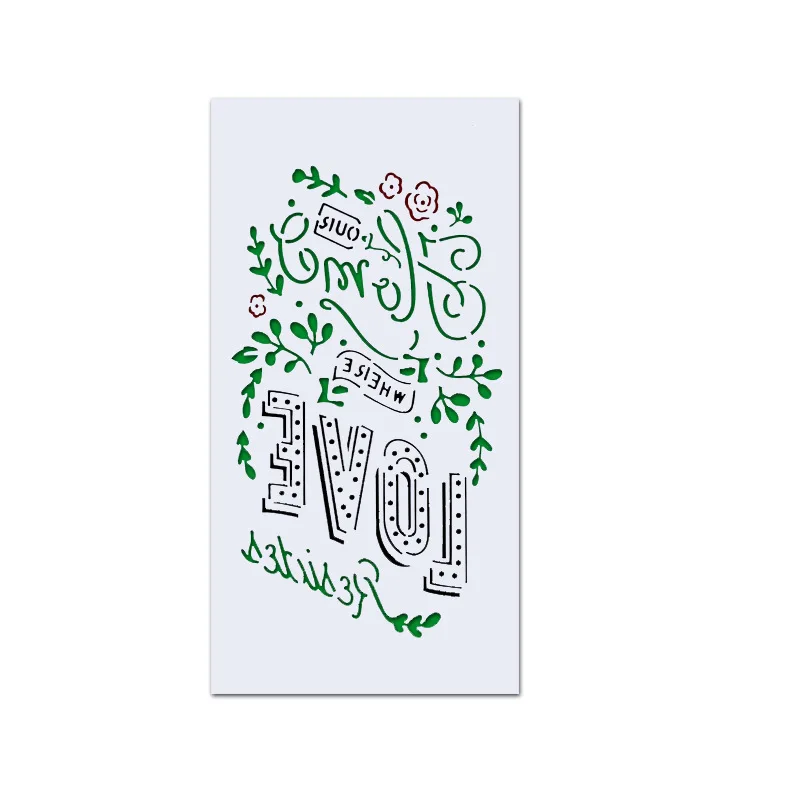 23*12 см Love Letters Flower DIY трафареты для наслоения настенная живопись раскраска