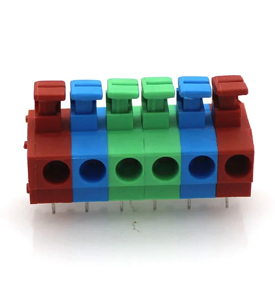

Free shipping 50PCS HB SINGLE 5.0 spring terminal block 5.0MM 144RA screwless connector DG235 FS1.5