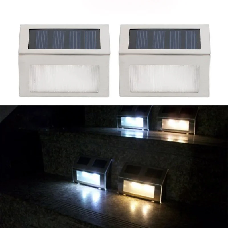 Kopen Zonne energie LED Muur Trap Licht Waterdichte Outdoor Pathway Security Trap Stap Dek Lamp voor Path Yard Tuin Verlichting