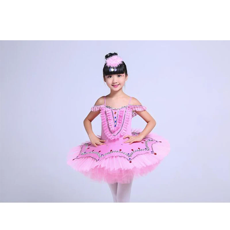 Профессионально блестками балетные костюмы-пачки для взрослых и детей Блинные Тюль Лебедь одежда танцев платье обувь девочек сценивечерние