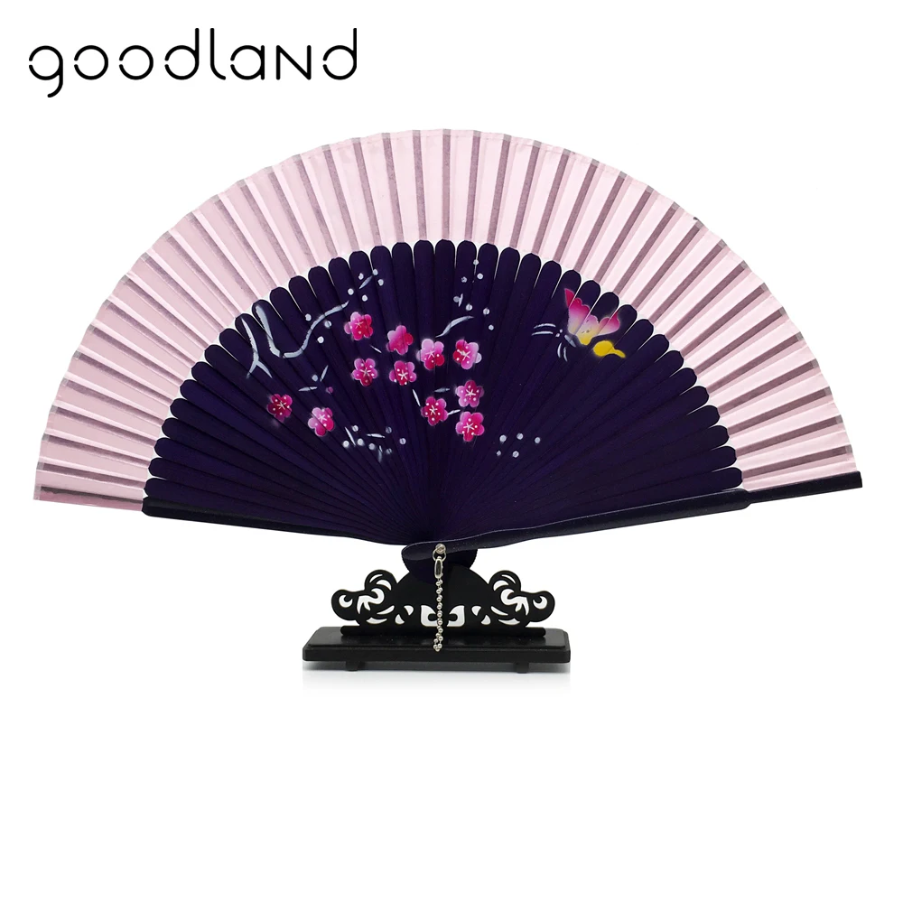 

Free Shipping 10pcs Random Mixed Color Spun Silk Cover Purple Bamboo Ribs Pocket Hand Fan Party Supplies New Year Decor