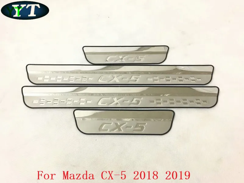 Автомобильная Накладка на порог для Mazda 2019 4 2018 шт./лот нержавеющая сталь