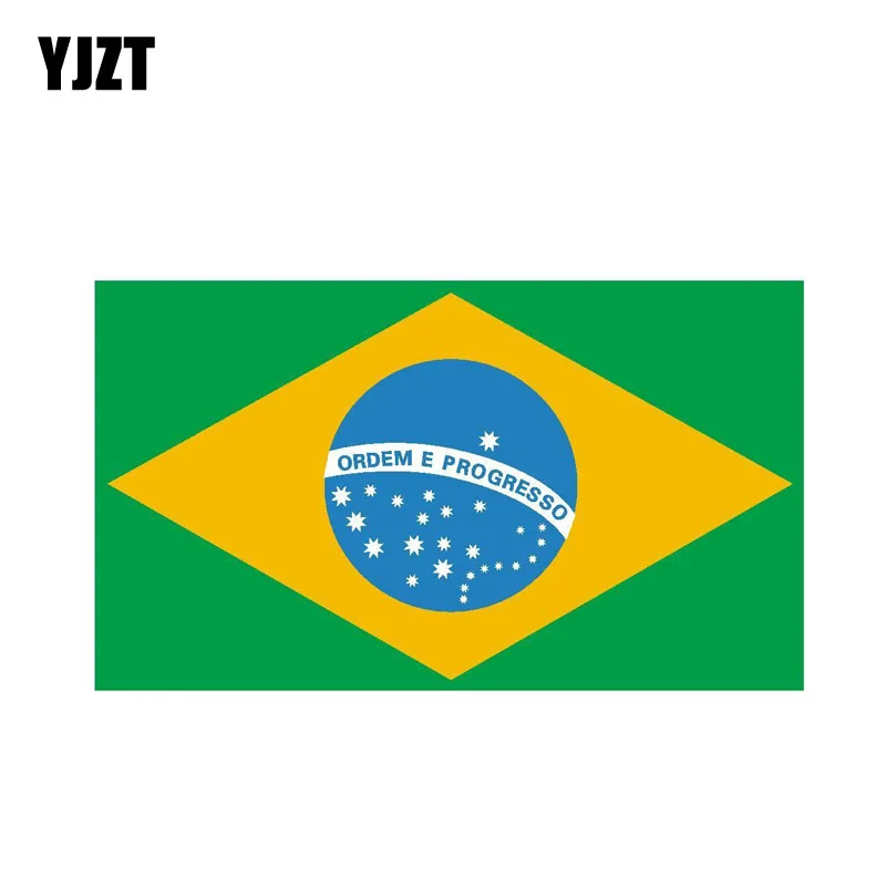 YJZT 15,9 см* 9 см Творческая Бразилия Флаг мотоциклетный шлем Автомобильный светоотражающие наклейки наклейка 6-0525