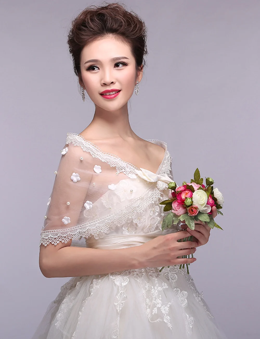 Sexy Wedding Bolero/Jackets/Shrugs with Pearls and