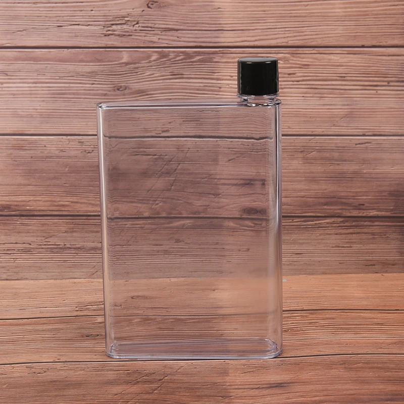 1 шт. A5/A6 Блокнот бумажный скраб пластик креативный Cu бутылка для воды удобный портативный плоский чайник Спортивная бутылка для питьевой воды - Цвет: A5 420ml