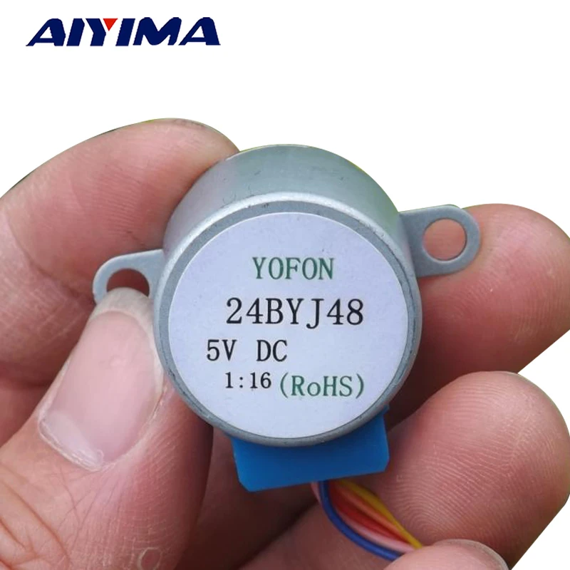 

Aiyima Deceleration Stepper Motor 4 Phase 5 Line Stepping Motor DC 5V Slow Miniature Small Stepper Motor