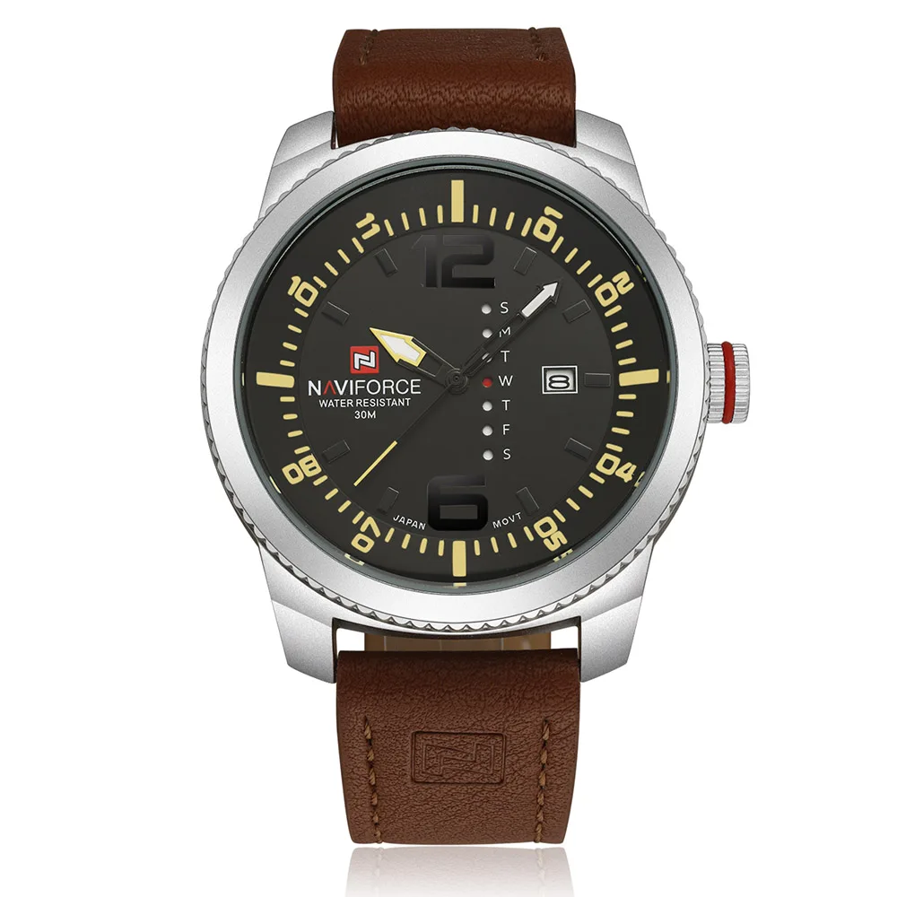 2016 NEW Relojes Naviforce Men Wrist watches Leather Wrist Watch Clock Mens Quartz Top Brand Luxury Sports Watches Men Calendar