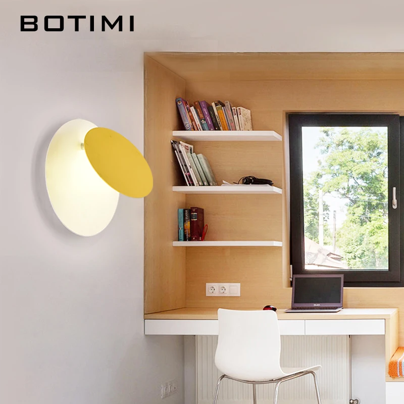 

BOTIMI Adjustable LED Wall Lamp Colorful Wall Sconce Living Room Wall Deco Lighting Fixtures Colorful Bedroom Lamps