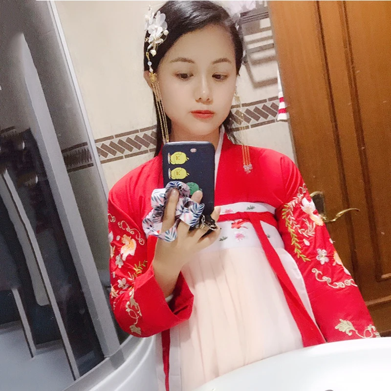 Hanfu костюм для китайских танцев, традиционный сценический наряд для певцов, женское Старинное платье, народный фестиваль, одежда для выступлений DC1133