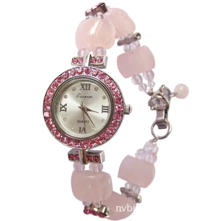 

2019 Real New Supply Independent Original Natural Crystal Powder Ms Han Edition Diamond-encrusted Bracelet Watches Wholesale