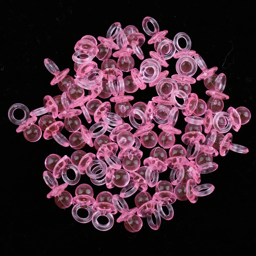 144x Mini Pacifier Charm Table Scatter Gender Reveal Decor Baby Shower Gift Bag Fillers Christenings Party Table Decorations