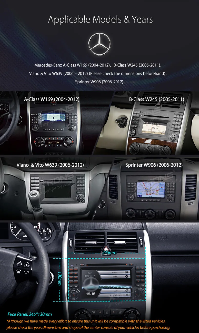 Sale XTRONS 7 inch Car DVD Player GPS Navigation Screen Mirror for Mercedes Benz Viano & Vito W639 2006-2014/Sprinter W906 2006-2012 2