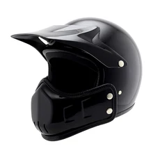 BYE Retro Casco Moto D’epoca Degli Uomini Completa Viso Casco Da Equitazione Moto Scooter Chopper Cruiser Biker Motocross Casco Casco da Moto