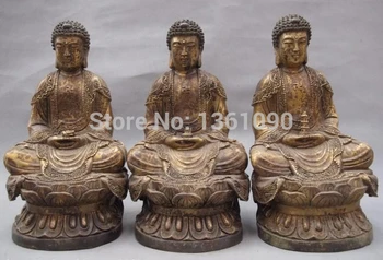 

xd 00637 Tibet Buddhism classic Bronze Copper Sakyamuni Tathagata Amitabha Buddha Statue