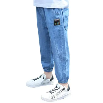 

Autumn Spring Boys Jeans 7/8 for Kids Clothes Cotton Casual Children Denim Trousers Teenager Jeans for Boys Clothes 5-13 Year