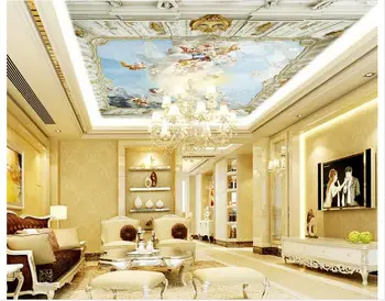 

Customized 3d wallpaper 3d ceiling wallpaper murals city of angels luxury Royal zenith ceiling mural 3d room wallpaper