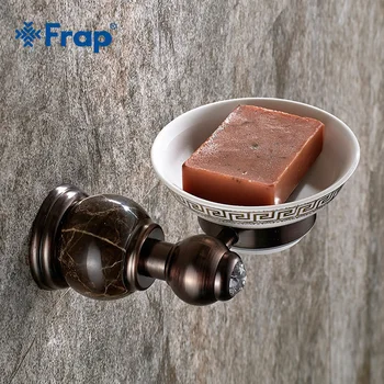 

FRAP Marble Pattern Soap Box Wall-mounted Soap Dish Vintage Soap Dishes Brass Holder For Bathroom Storage Accessories Y18035
