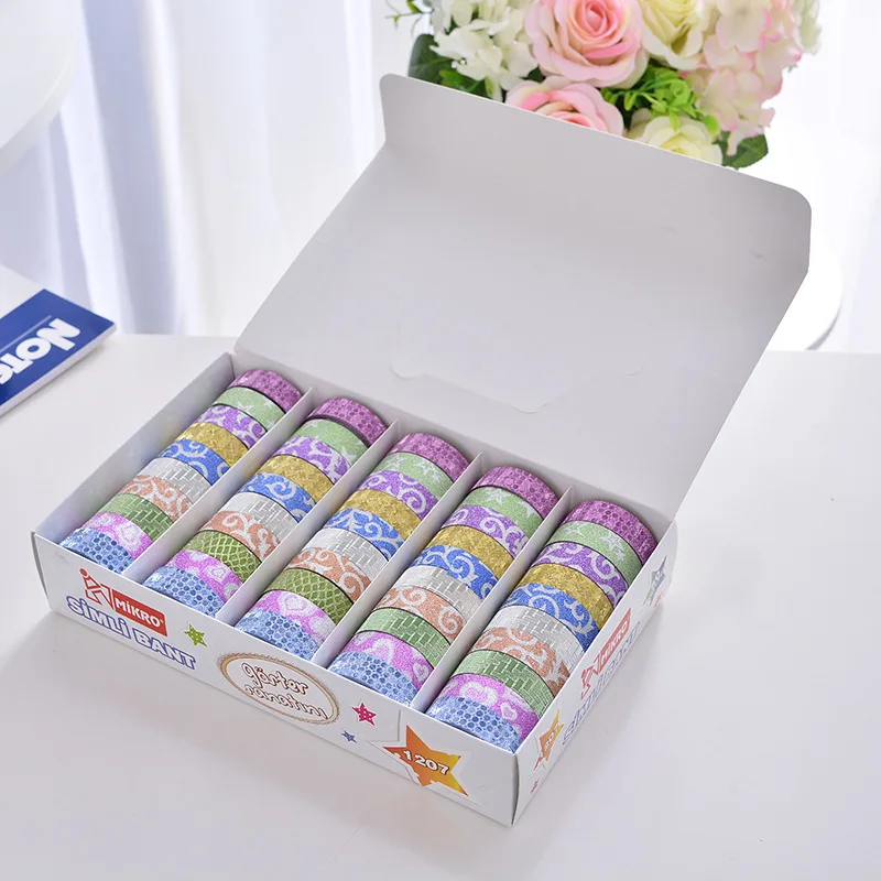 

washi tape lot masking sticker set decorative tapes glitter washitape gold stickers scrapbooking 10 pcs cinta dekoratif bant